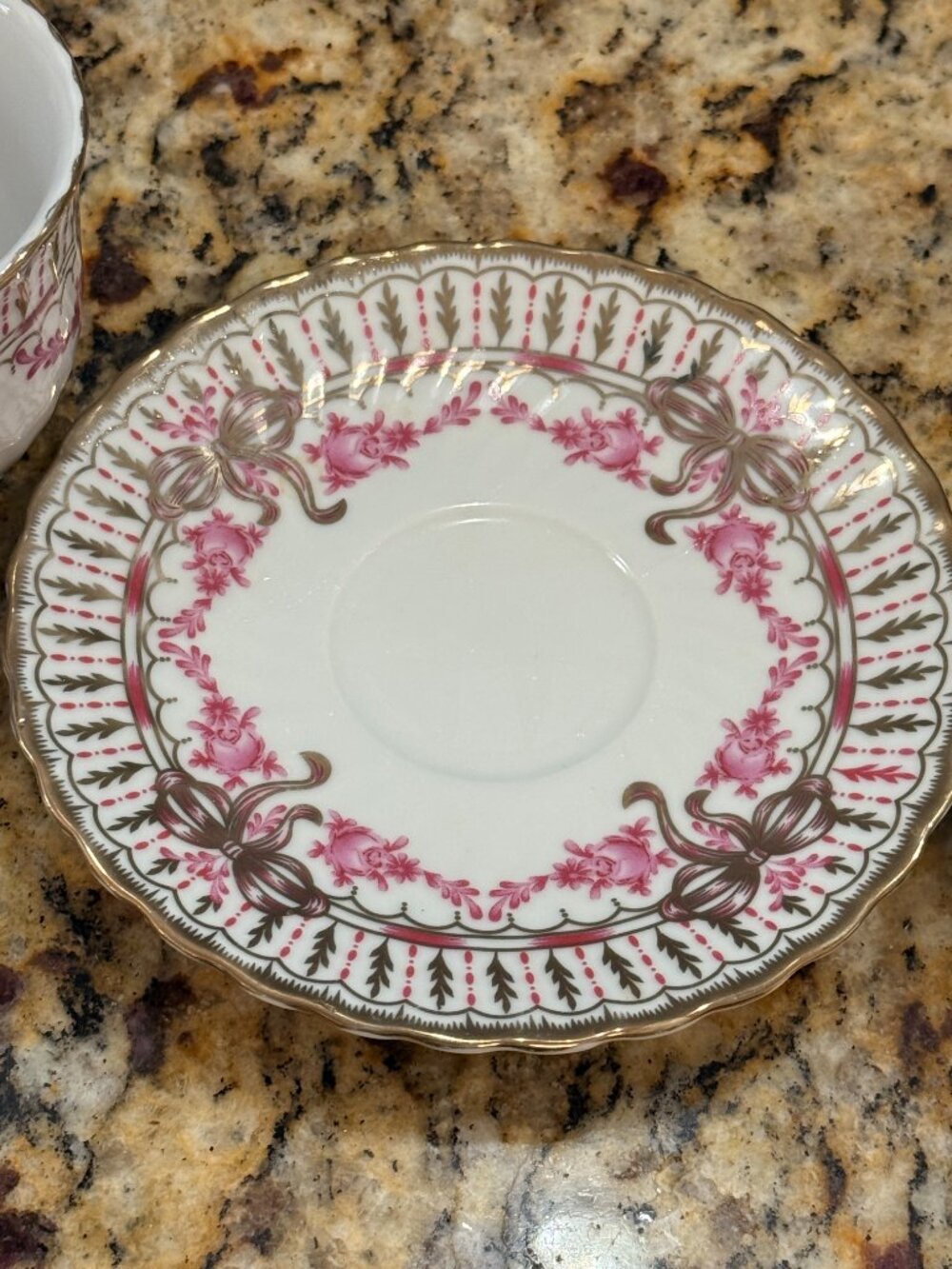 Vintage 1940s Imperial Porcelain Tea Set - 24K Gold Trim - Pink Floral Set of 6 - Picture 10 of 10